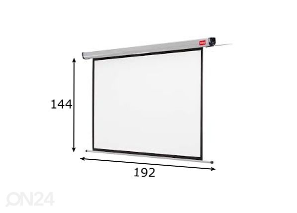 Valkokangas moottoroitu Nobo 192x144 cm mitat