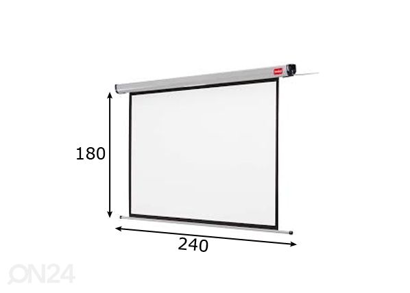 Valkokangas moottoroitu Nobo 240x180 cm mitat