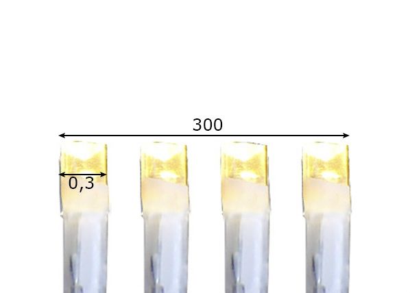 Valoketju Micro LED mitat