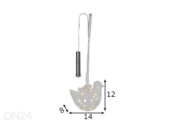 Valokoriste Bird mitat