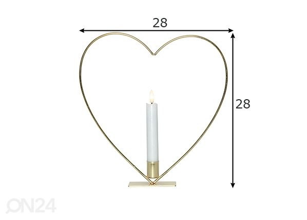 Valokoriste Flamme Hear mitat
