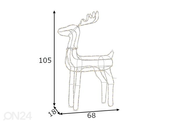 Valokoriste Tuby Deer mitat