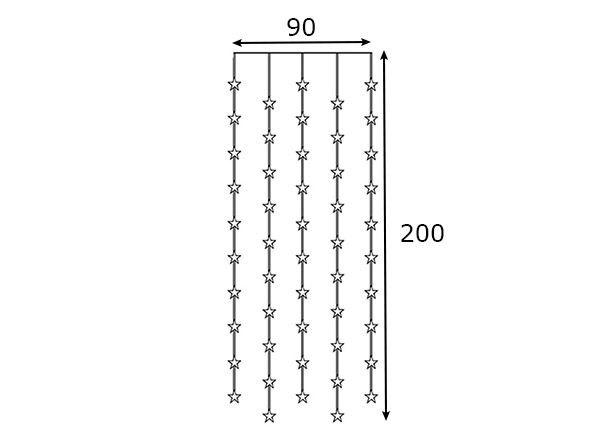 Valoverho STAR 90x200 cm mitat