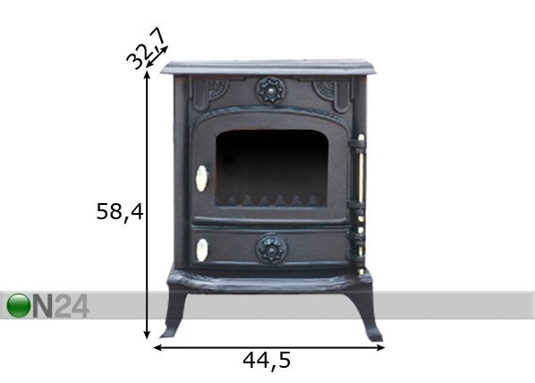 Valurautakamina 6 kw mitat