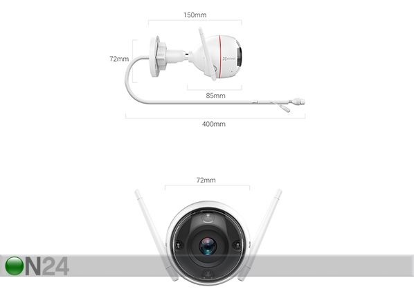 Valvontakamera Ezviz C3W ColorNightVision mitat