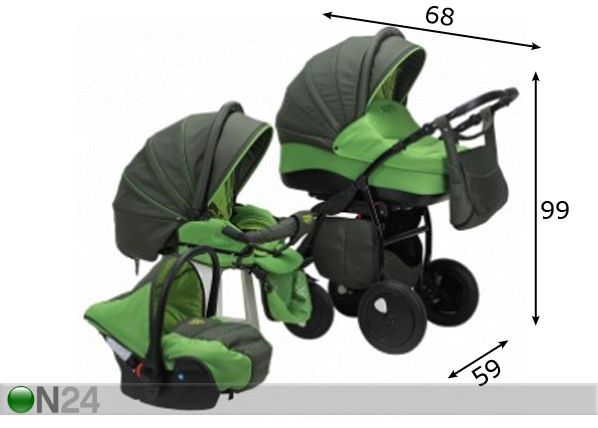 Vaunut-rattaat TUTIS ZIPPY SILVER PLUS mitat