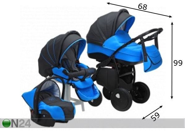 Vaunut-rattaat TUTIS ZIPPY SILVER PLUS mitat