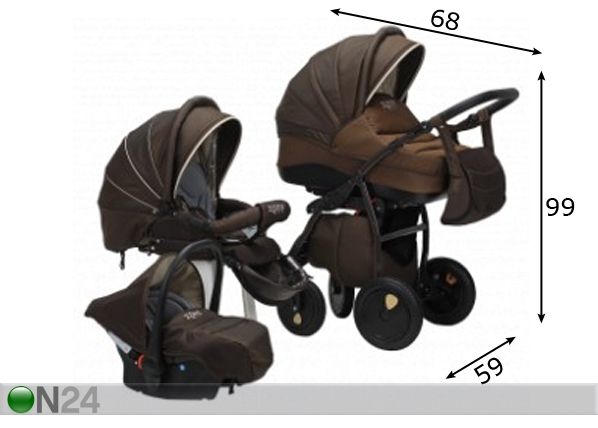 Vaunut-rattaat TUTIS ZIPPY SILVER PLUS mitat