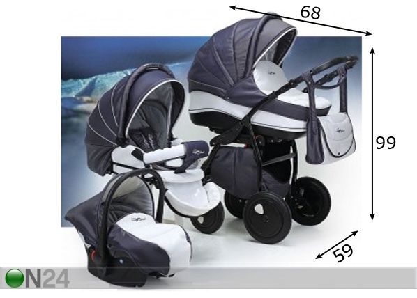 Vaunut-rattaat TUTIS ZIPPY SILVER PLUS, nahka mitat