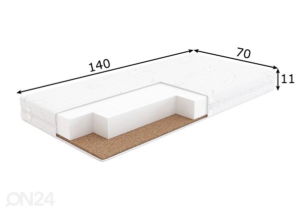 Vauvan patja KOLYSANKA HEROS 70x140 cm mitat