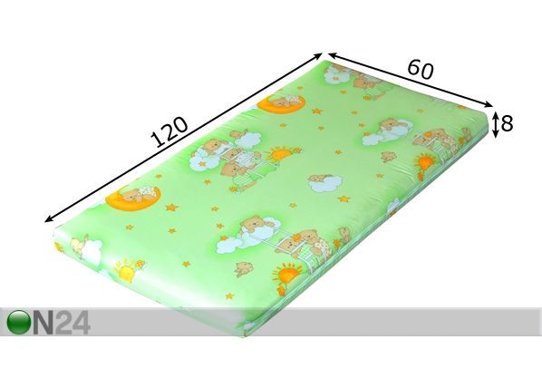 Vauvapatja TeddyBear 60x120 cm vihreä mitat