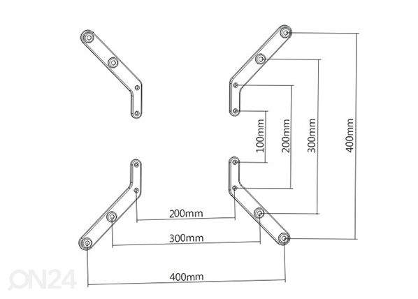 VESA 400x400 adapteri mitat