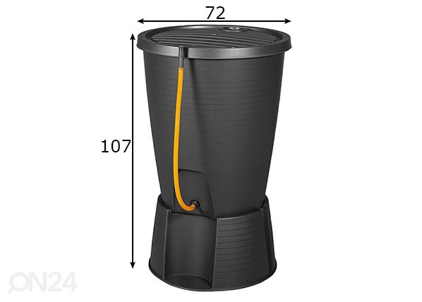 Vesisäiliö alustalla Keter Indigo 220 L mitat