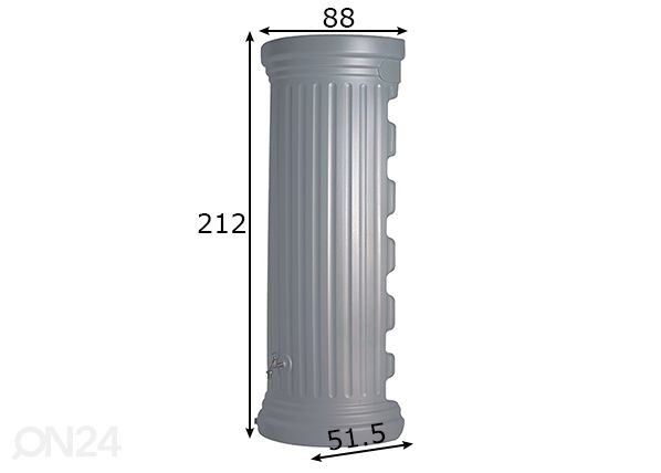 Vesisäiliö Column Wall Tank Gray 550 L mitat