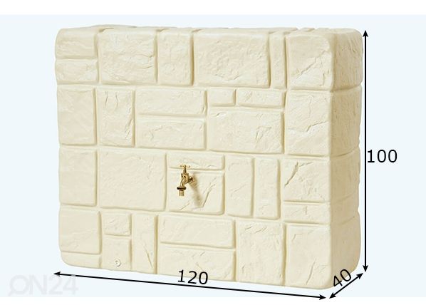 Vesisäiliö Wall Tank Sandstone 300 L mitat