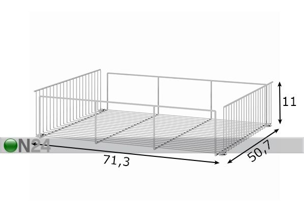 Vetokori vaatekaappiin Save 71,3x50,7 cm mitat