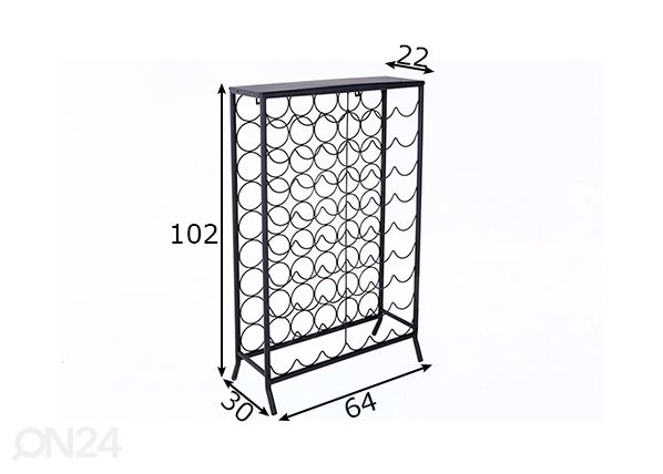 Viinihylly Storage mitat