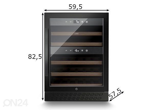 Viinikaappi CASO WineChef Pro 40 Black, 773 mitat