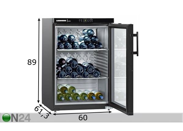 Viinikaappi LIEBHERR WKB1812-20 mitat