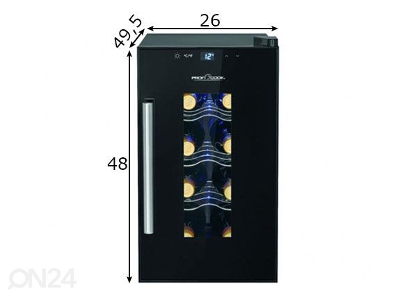 Viinikaappi ProfiCook PCWK1232 mitat