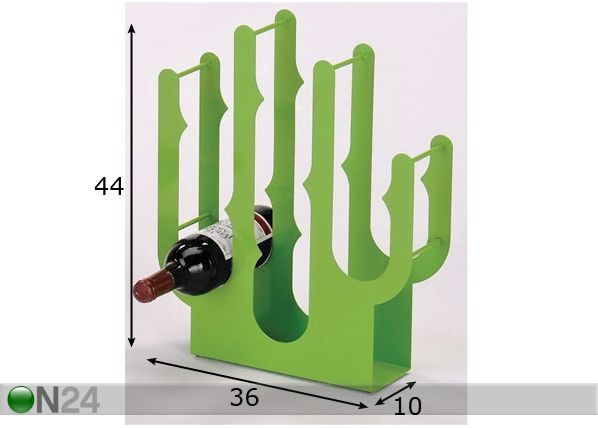 Viinipulloteline CACTUS, lime mitat