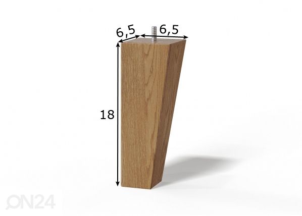 Viistot kartiopuujalat 18 cm, 4 kpl mitat