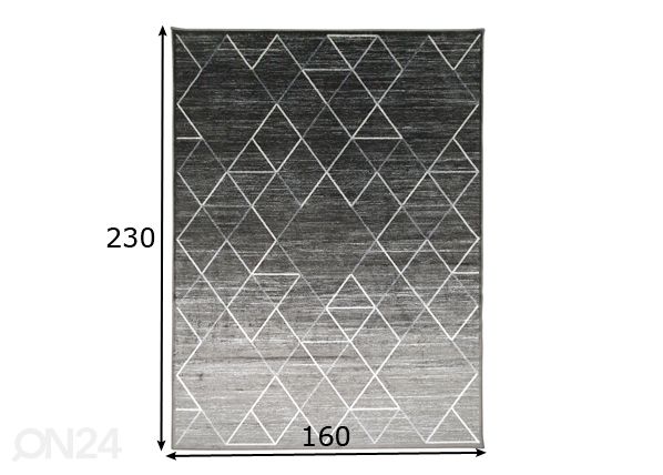 Village’s matto Ava 160x230 cm, harmaa mitat
