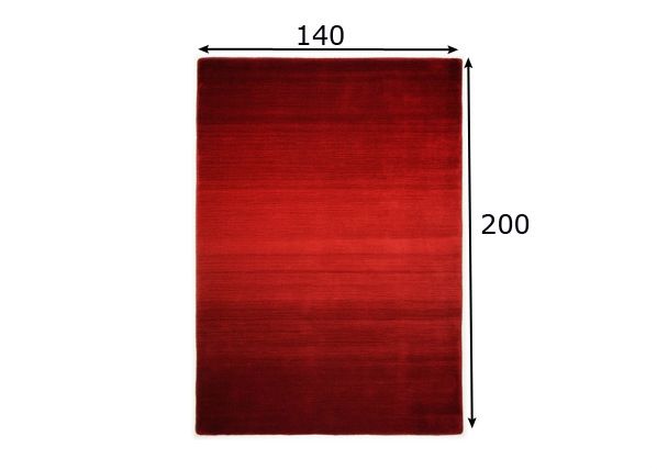 Villamatto Wool Comfort 140x200 cm, punainen mitat