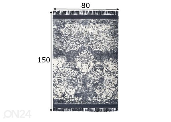 Viskoosimatto 80x150 cm mitat