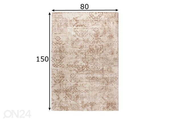 Viskoosimatto 80x150 cm mitat