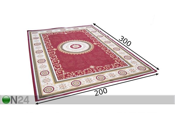 Viskoosimatto DUSHANBE 200x300 cm punainen mitat