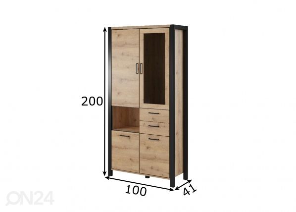 Vitriinikaappi 100 cm mitat