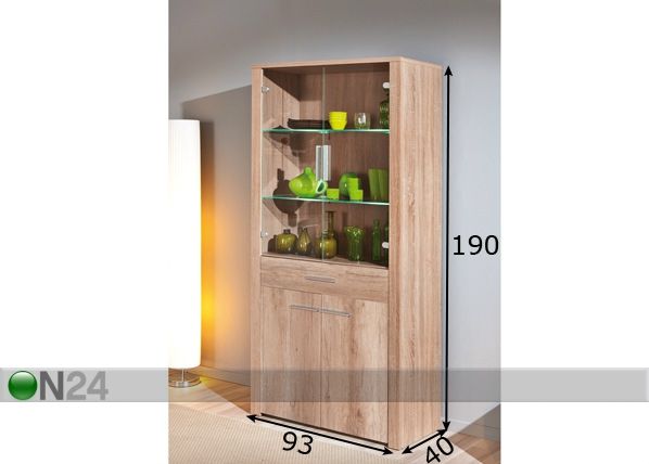 Vitriinikaappi ABSOLUTO 26 mitat