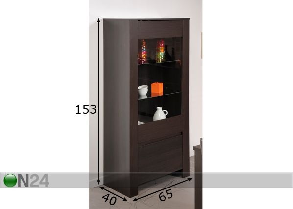 Vitriinikaappi AMBER mitat