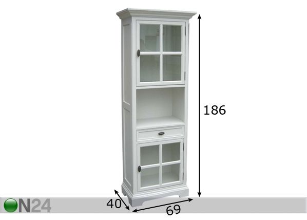 Vitriinikaappi ARISTON -02 mitat