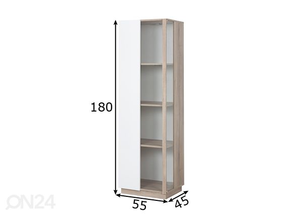 Vitriinikaappi Aston mitat
