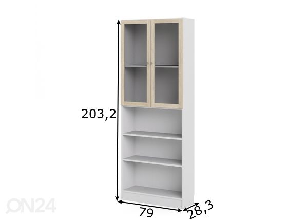 Vitriinikaappi Basic mitat
