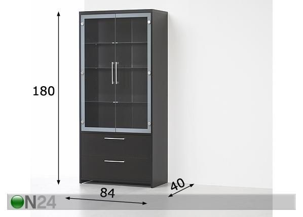 Vitriinikaappi BUFFER mitat