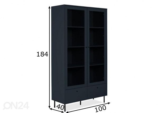 Vitriinikaappi Caracas 100 cm mitat