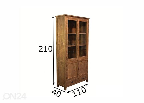 Vitriinikaappi Cipo 110 cm mitat