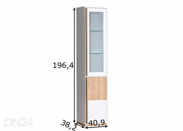 Vitriinikaappi E3 mitat