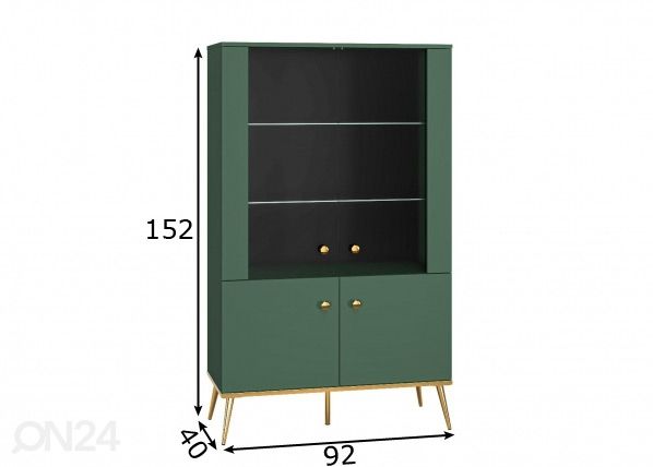 Vitriinikaappi Forine L92 mitat