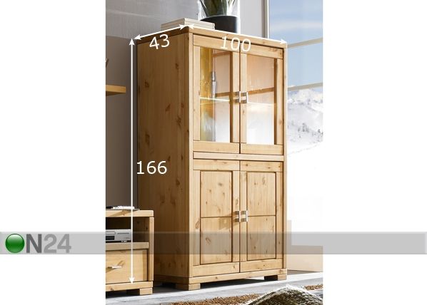 Vitriinikaappi GULDBORG, mänty mitat