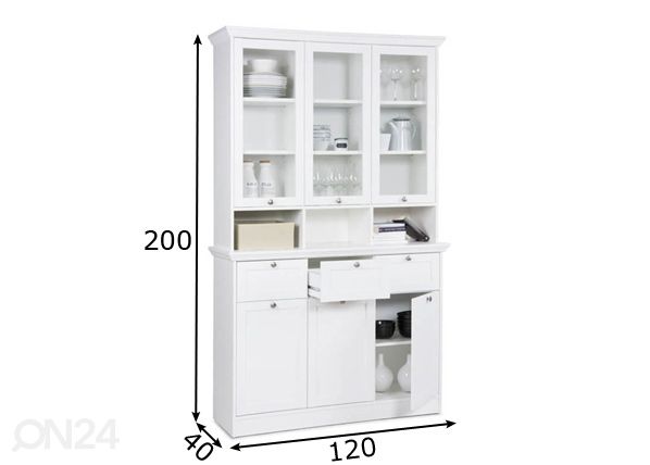 Vitriinikaappi Landwood mitat