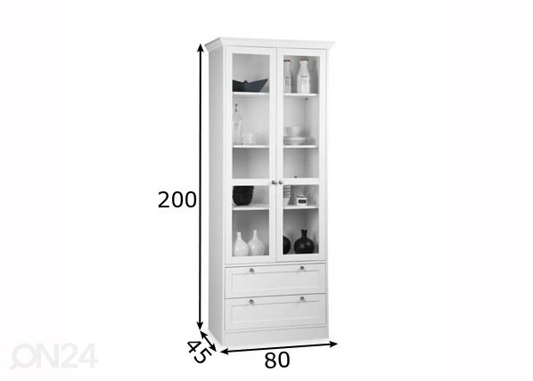 Vitriinikaappi Landwood mitat