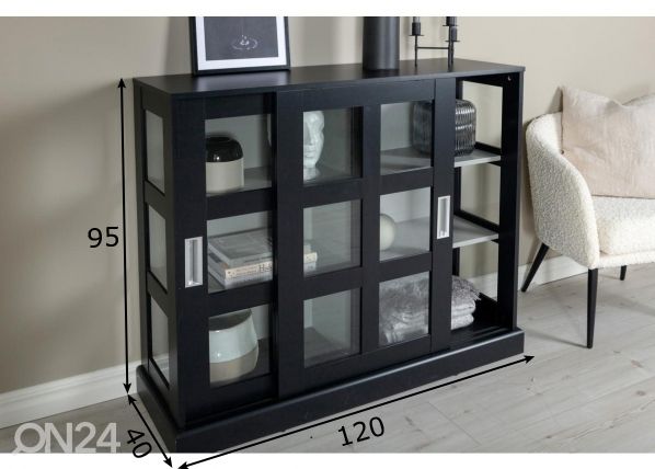 Vitriinikaappi Lock 120 cm mitat