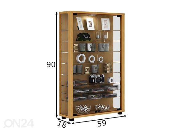 Vitriinikaappi Lumo Mini 59xh90 cm mitat