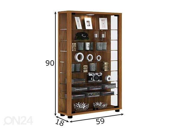 Vitriinikaappi Lumo Mini 59xh90 cm mitat