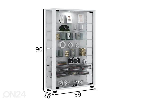 Vitriinikaappi Lumo Mini 59xh90 cm mitat