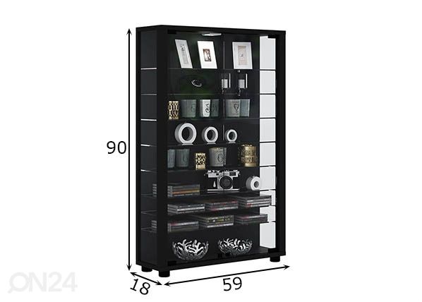 Vitriinikaappi Lumo Mini 59xh90 cm mitat